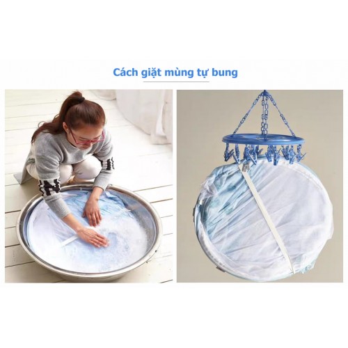 Mùng chụp tự bung Đỉnh Vuông 2m2 x 2m