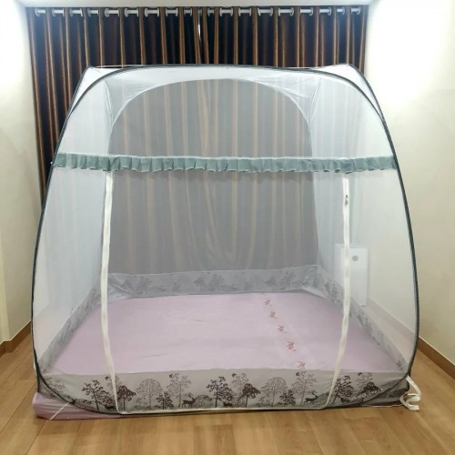 Mùng chụp đỉnh vuông chân viền 1m4 x 2m